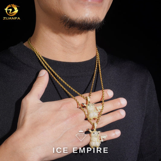 Iced Out Rose Gold Plated Moissanite Pendant