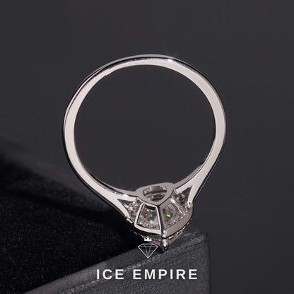 Iced Out Cluster 18K Gold Moissanite Wedding Band