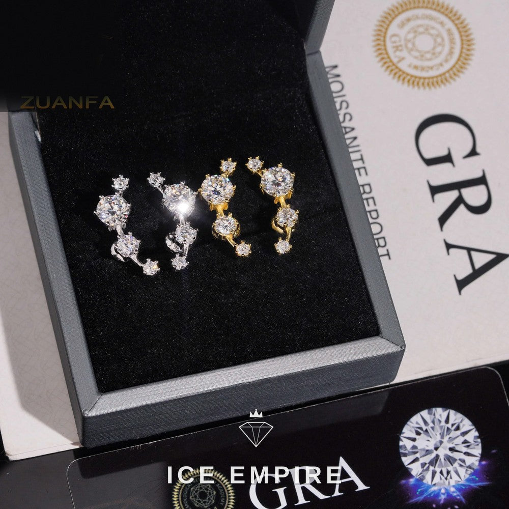 Iced Out Rose Gold Plated Moissanite Earrings