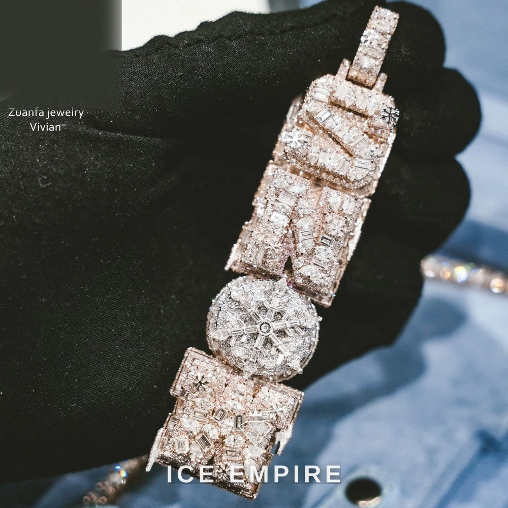 Iced Out Cross 925 Silver Moissanite Pendant