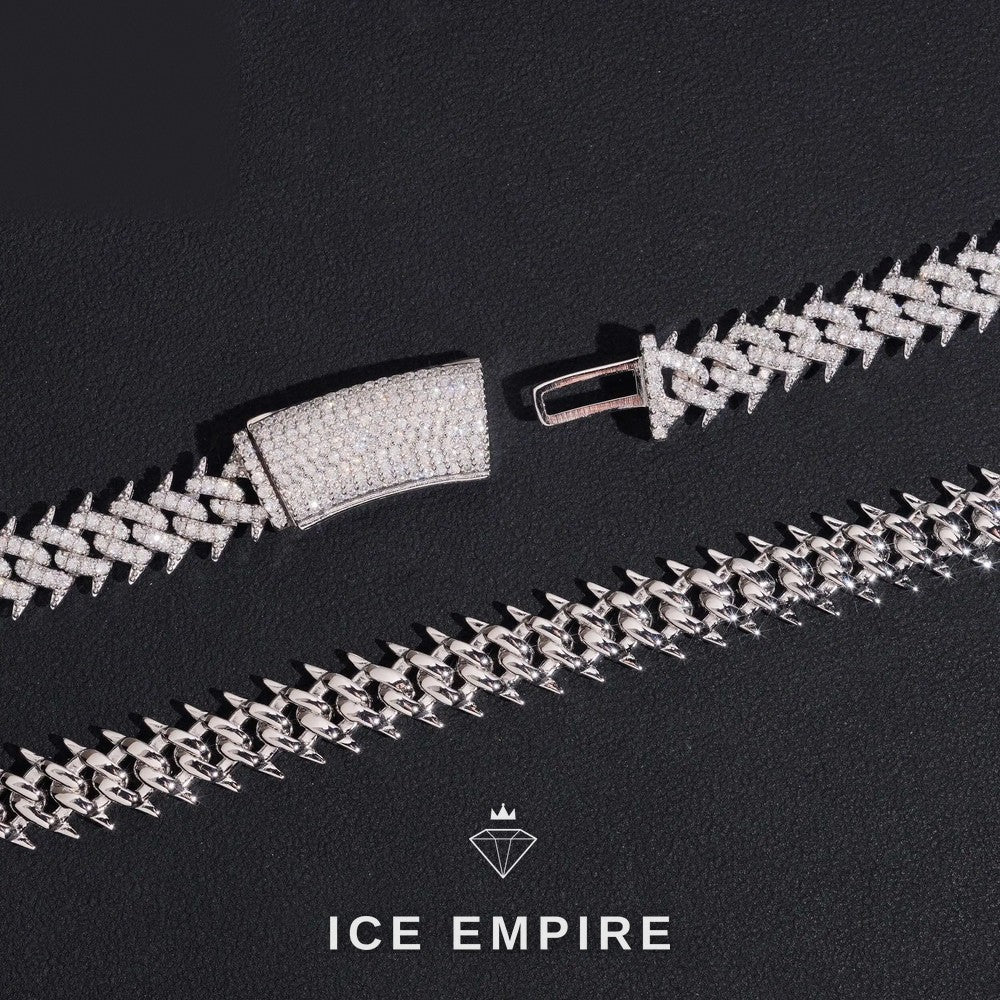 Iced Out 925 Silver Moissanite Cuban Chain