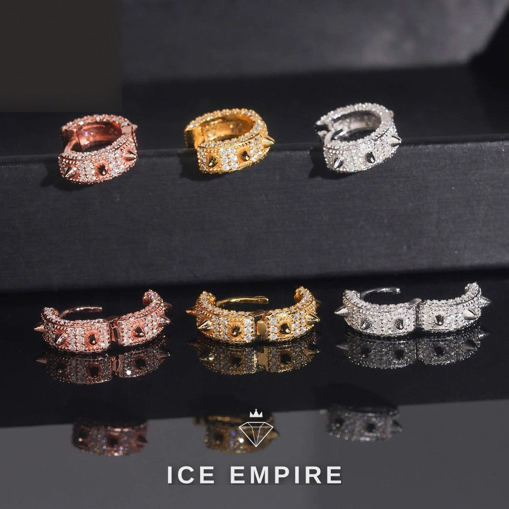 Iced Out 925 Silver Moissanite Hoop Earrings