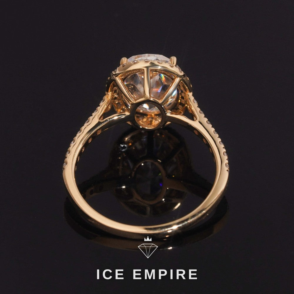 Iced Out 14K Gold Moissanite Wedding Band