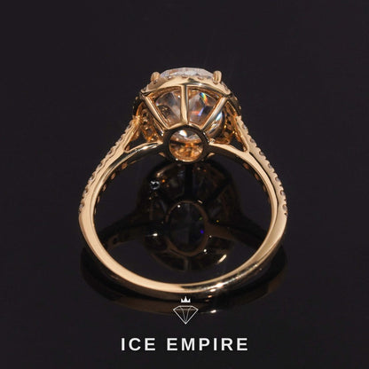 Iced Out 14K Gold Moissanite Wedding Band