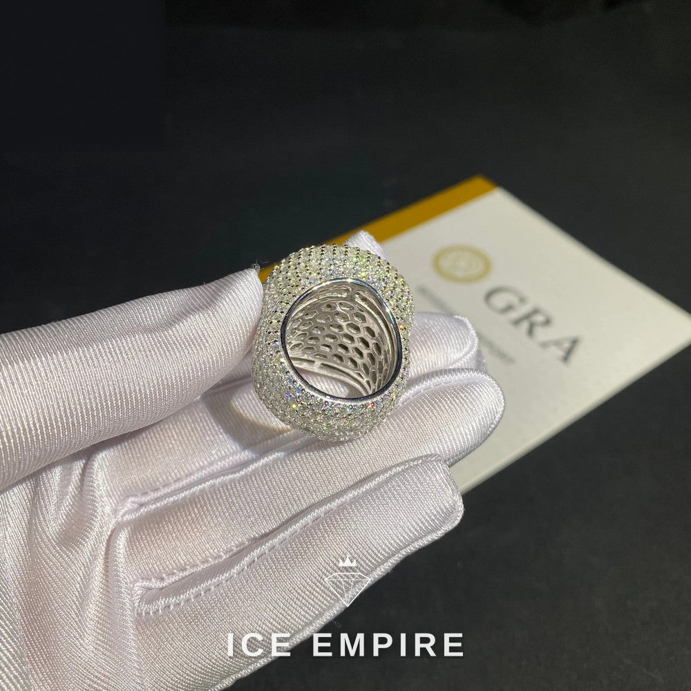 Iced Out Baguette 925 Silver Moissanite Ring