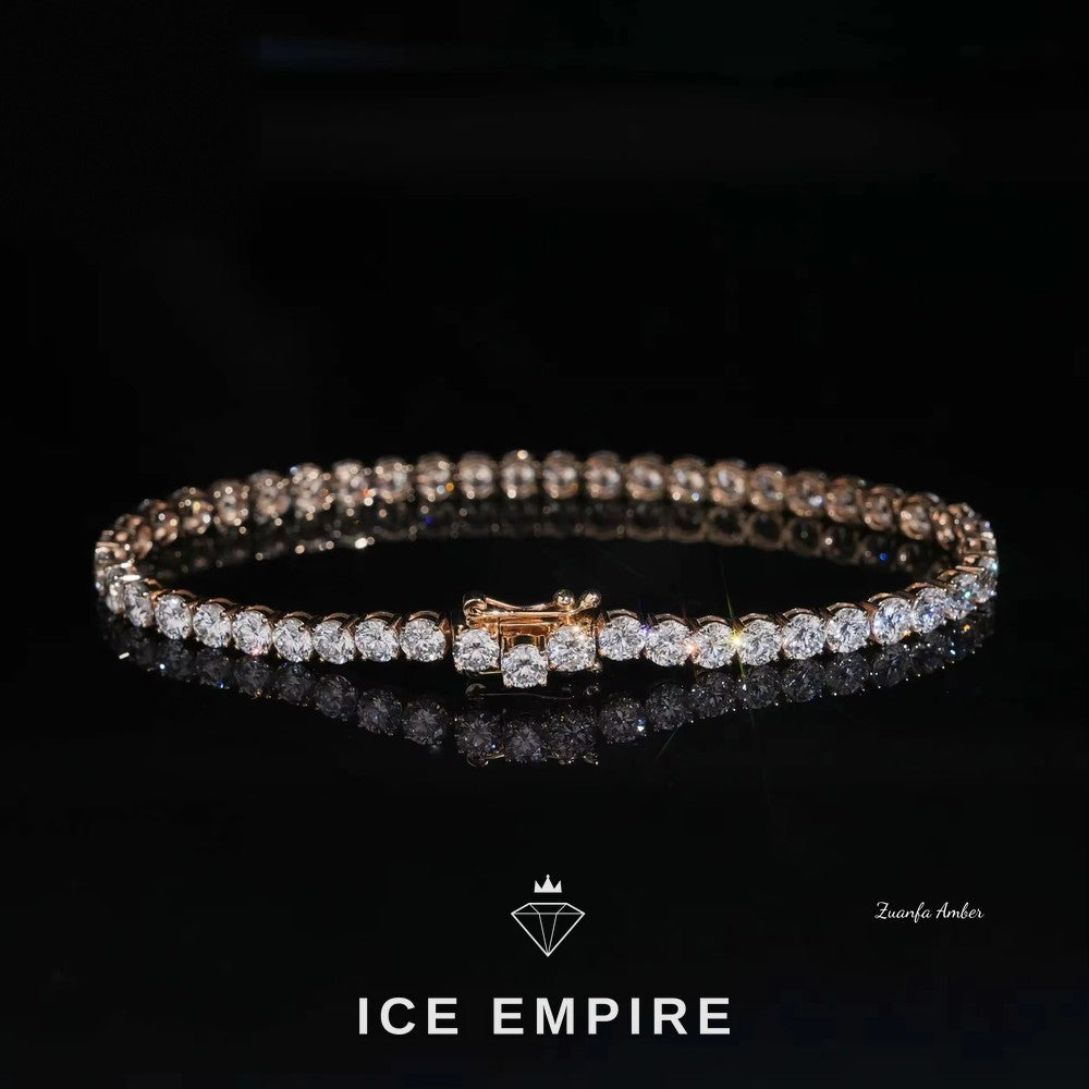 Iced Out 14K Gold Lab Grown Diamond Tennis Chain