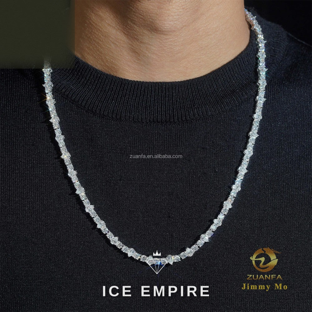Iced Out 925 Silver Moissanite Cuban Chain