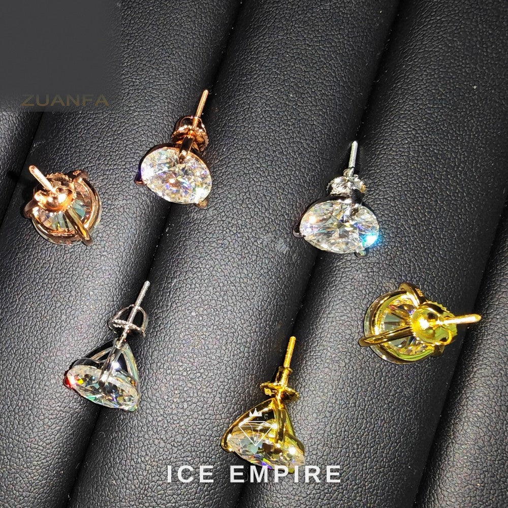 Iced Out Cluster 925 Silver Moissanite Earrings