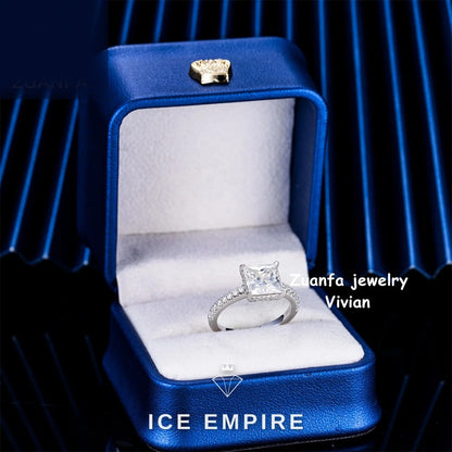 Iced Out 925 Silver Moissanite Ring