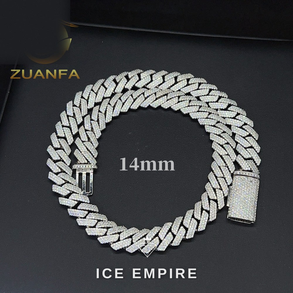 Iced Out Rose Gold Plated Moissanite Cuban Chain