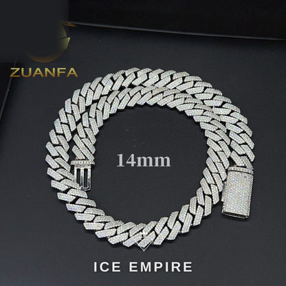 Iced Out Rose Gold Plated Moissanite Cuban Chain