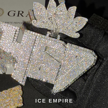 Iced Out Baguette Rose Gold Plated Moissanite Pendant