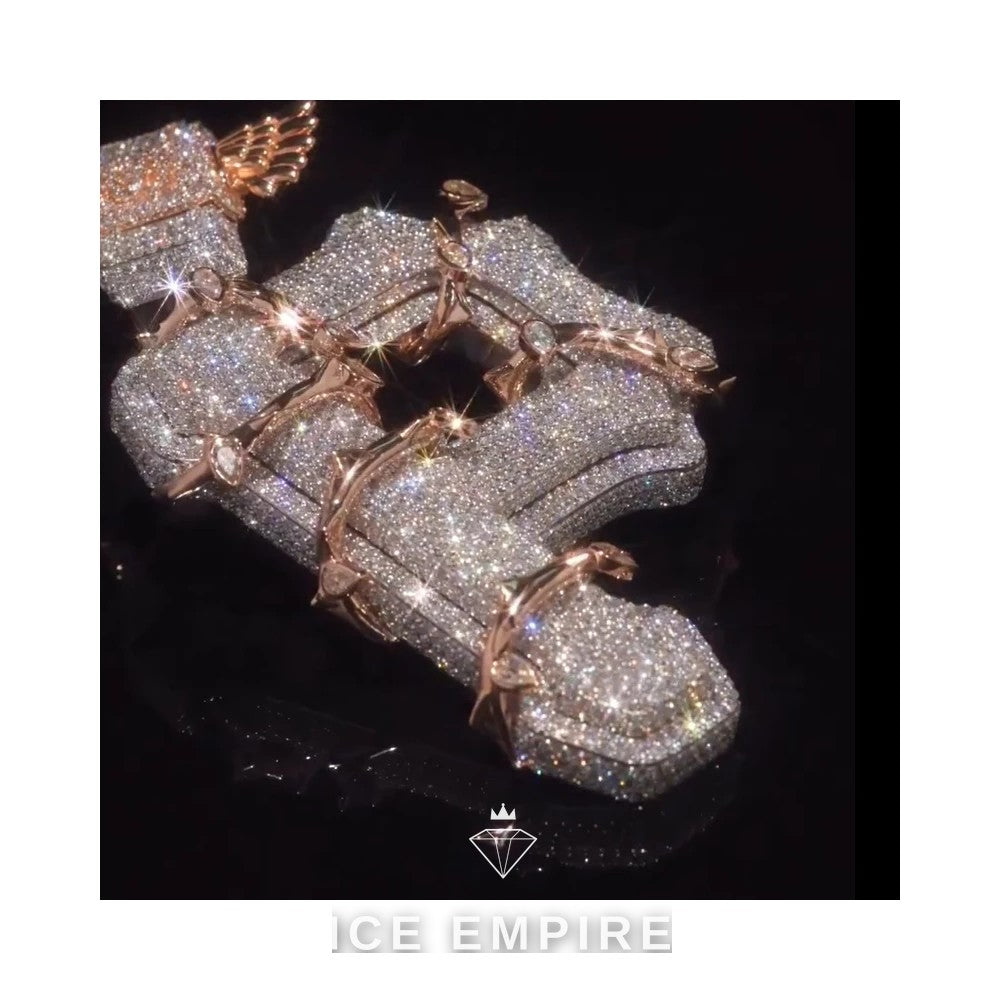 Iced Out Baguette 925 Silver Moissanite Pendant