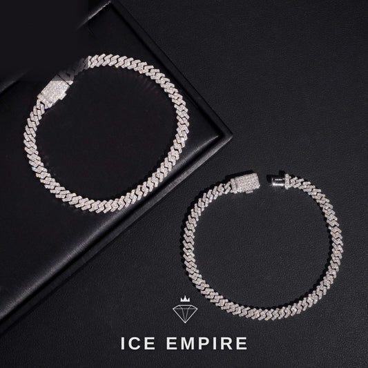 Iced Out 925 Silver Moissanite Cuban Chain