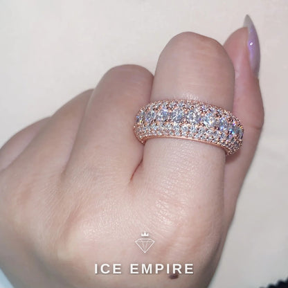 Iced Out Rose Gold Plated Moissanite Ring