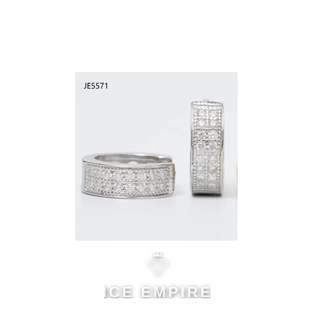 Iced Out Rose Gold Plated Moissanite Hoop Earrings