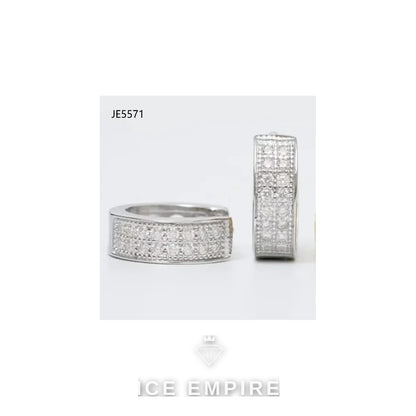 Iced Out Rose Gold Plated Moissanite Hoop Earrings