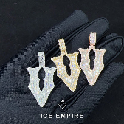 Iced Out Baguette Rose Gold Plated Moissanite Pendant