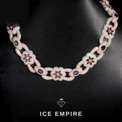 Iced Out Rose Gold Plated Moissanite Cuban Chain