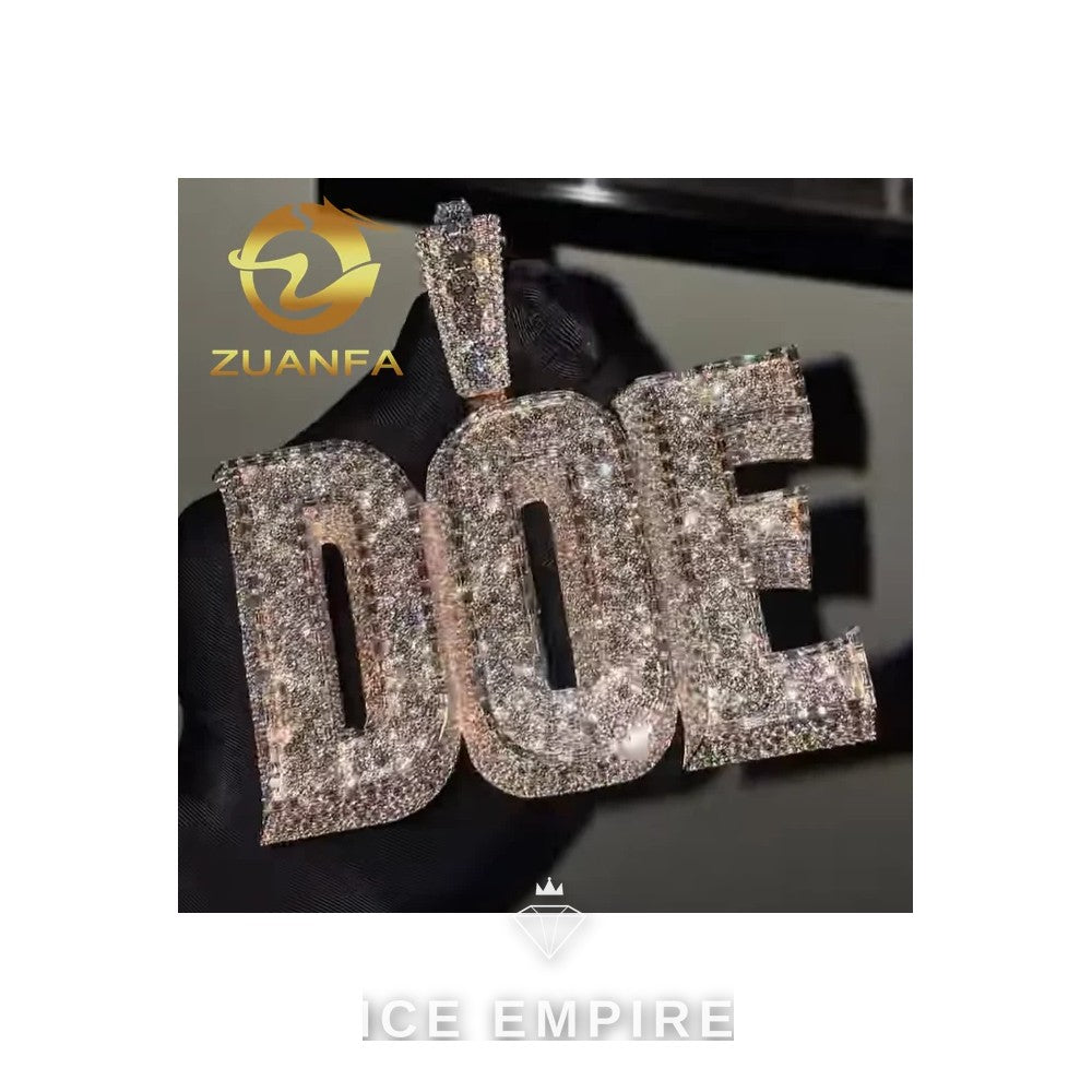 Iced Out Rose Gold Plated Moissanite Pendant