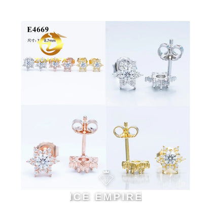 Iced Out 925 Silver Moissanite Earrings