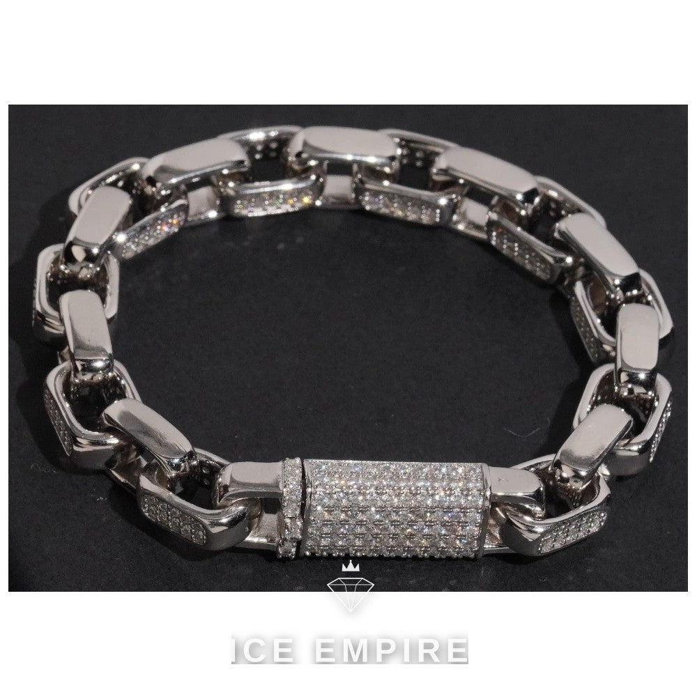 Iced Out 925 Silver Moissanite Cuban Chain