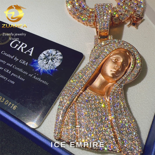 Iced Out Cross 925 Silver Moissanite Pendant