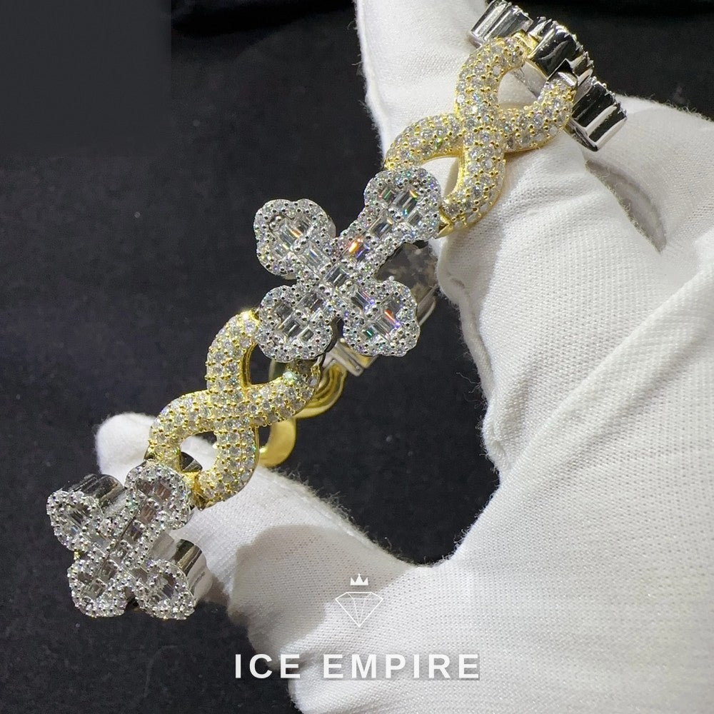 Iced Out 925 Silver Moissanite Cuban Chain