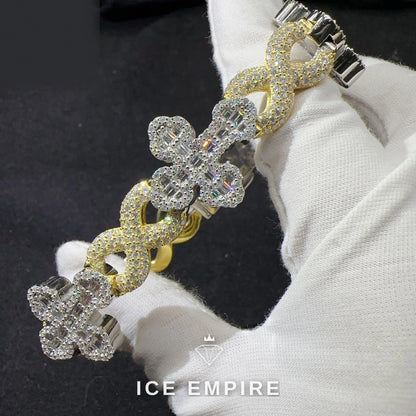 Iced Out 925 Silver Moissanite Cuban Chain
