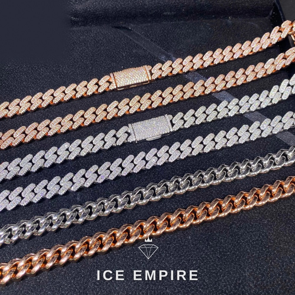 Iced Out Rose Gold Plated Moissanite Cuban Chain