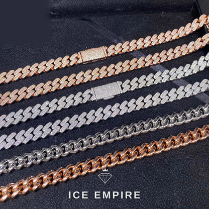 Iced Out Rose Gold Plated Moissanite Cuban Chain