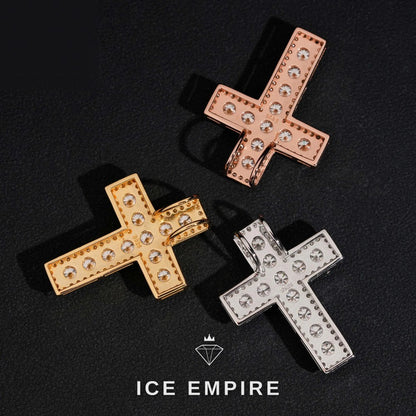 Iced Out Cross 925 Silver Moissanite Pendant