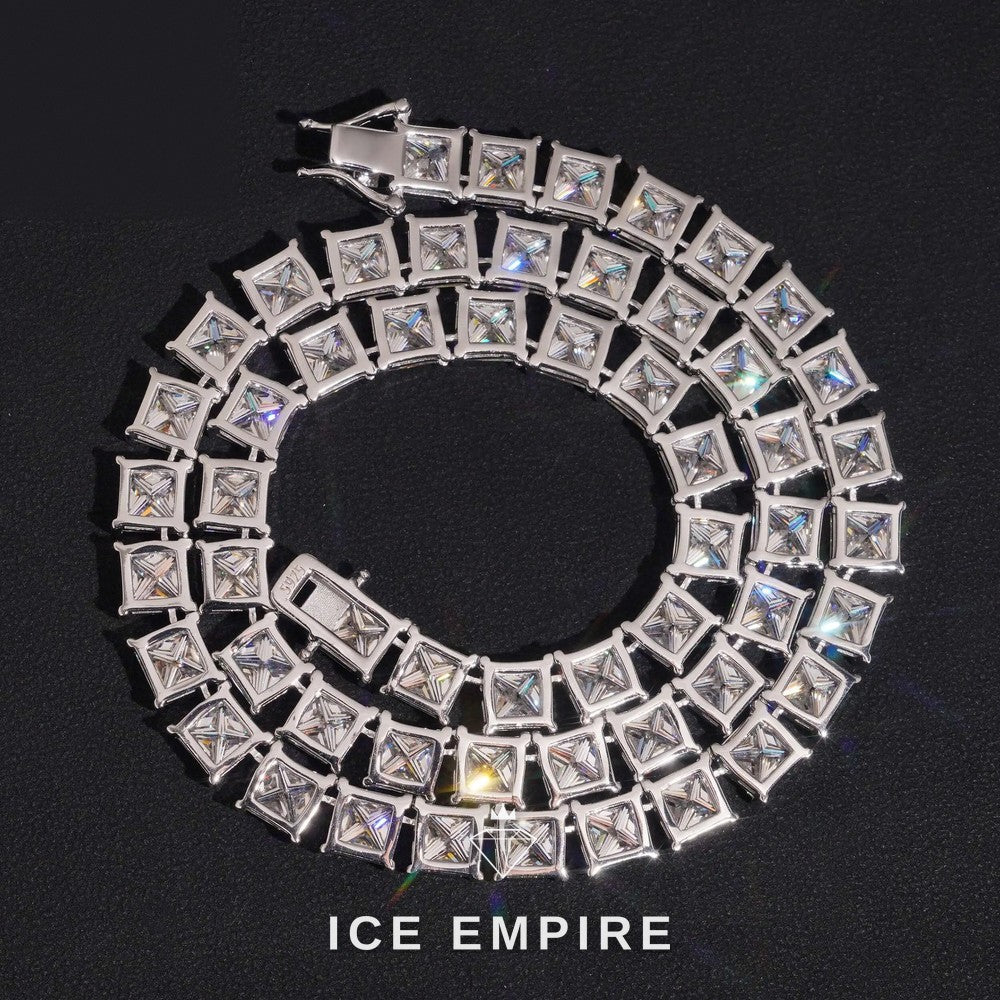 Iced Out 925 Silver Moissanite Tennis Chain