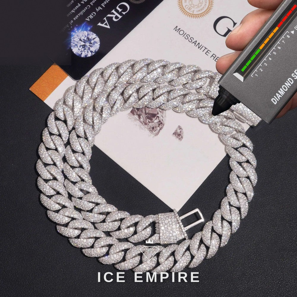 Iced Out Rose Gold Plated Moissanite Cuban Chain