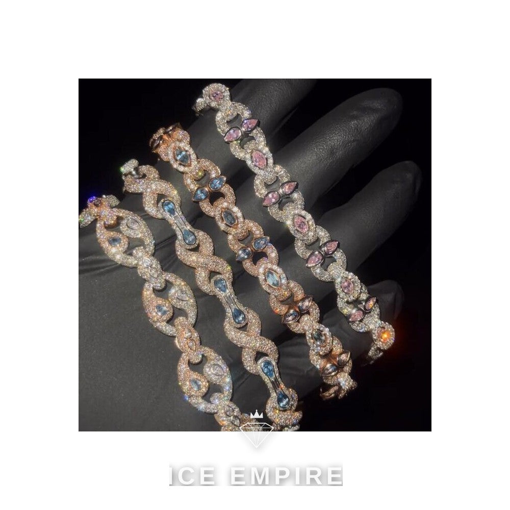 Iced Out 925 Silver Moissanite Cuban Chain