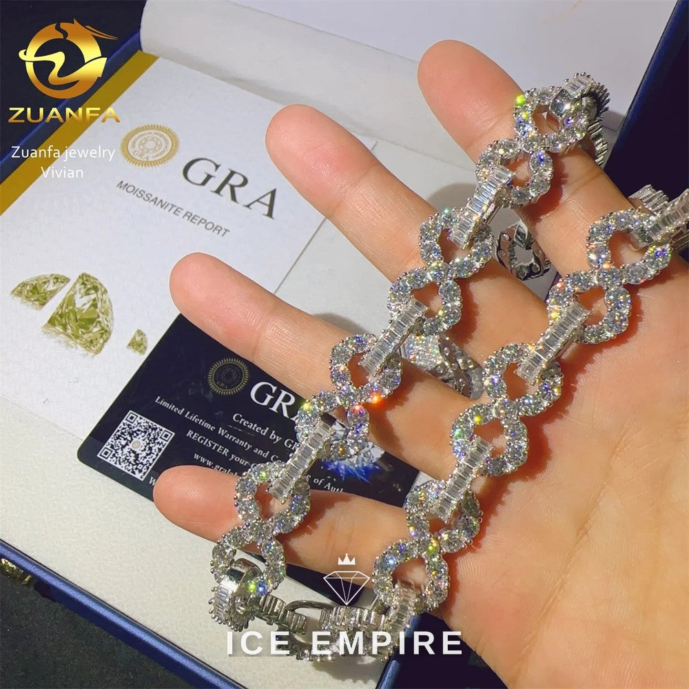 Iced Out Rose Gold Plated Moissanite Cuban Chain