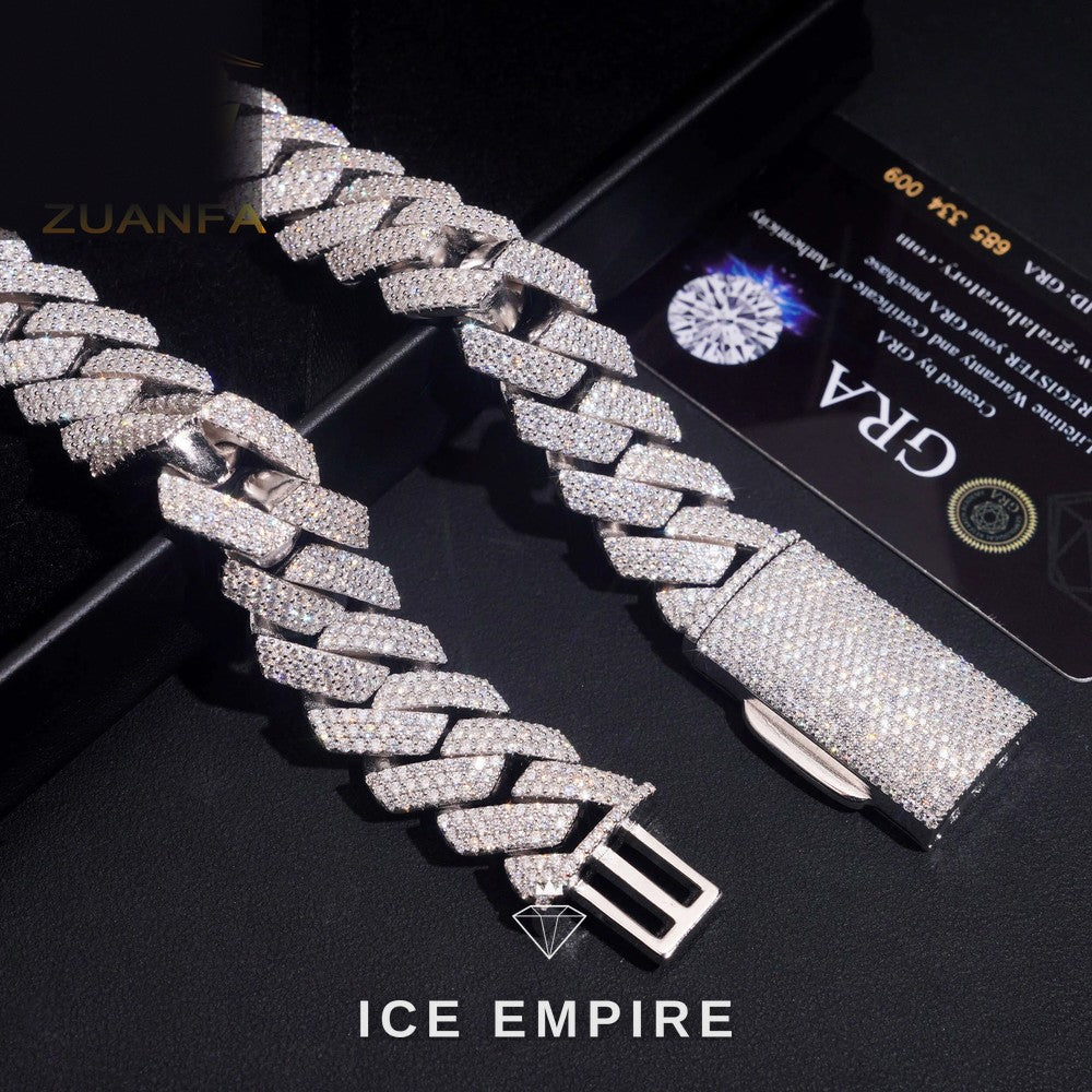 Iced Out Rose Gold Plated Moissanite Cuban Chain