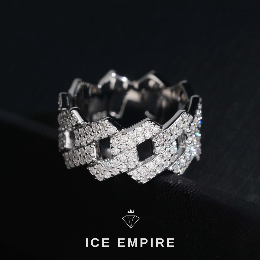 Iced Out 925 Silver Moissanite Ring
