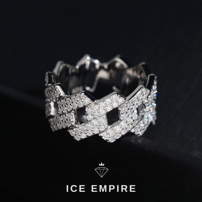 Iced Out 925 Silver Moissanite Ring