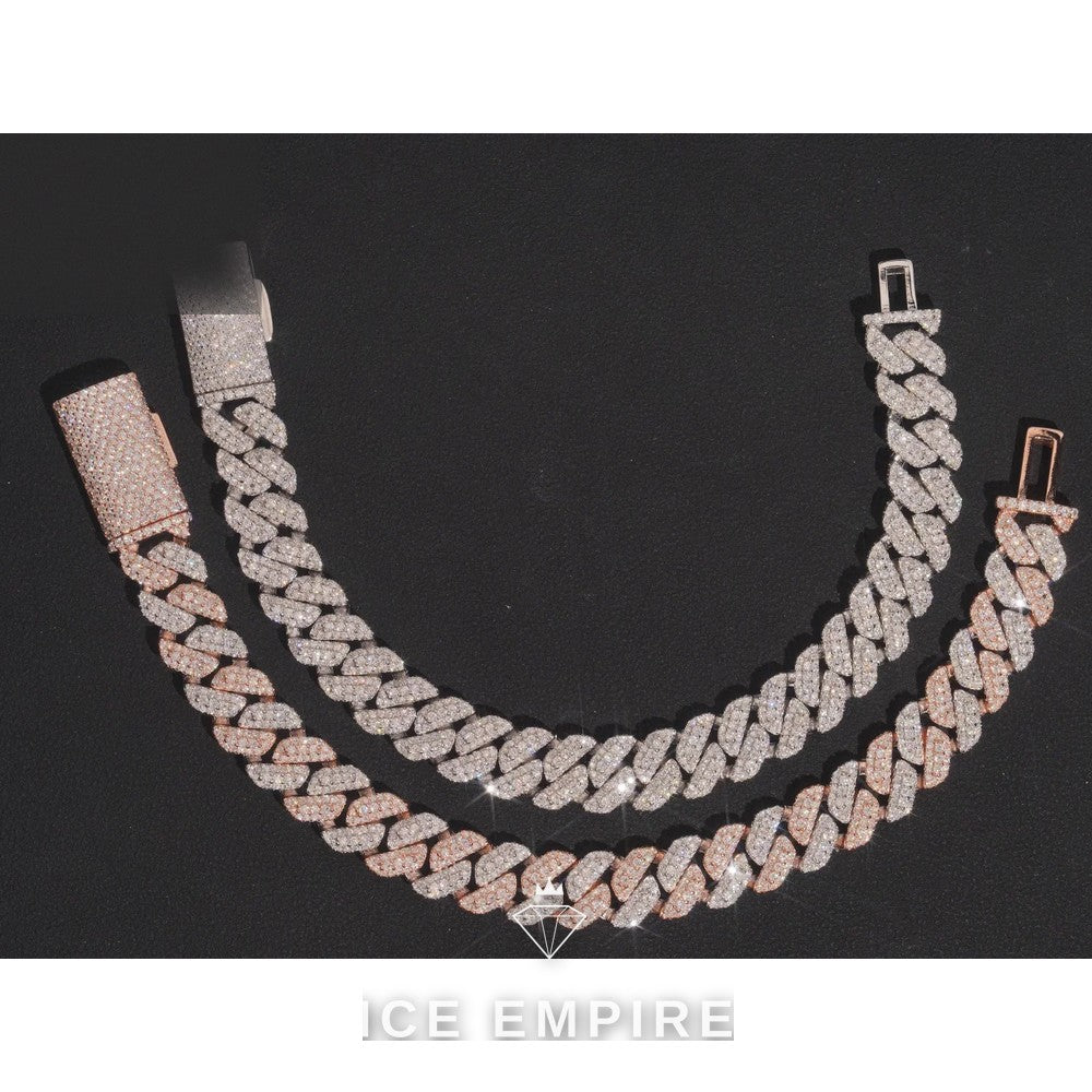 Iced Out 925 Silver Moissanite Cuban Chain