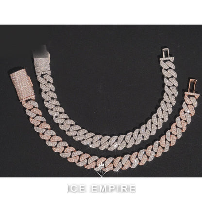 Iced Out 925 Silver Moissanite Cuban Chain