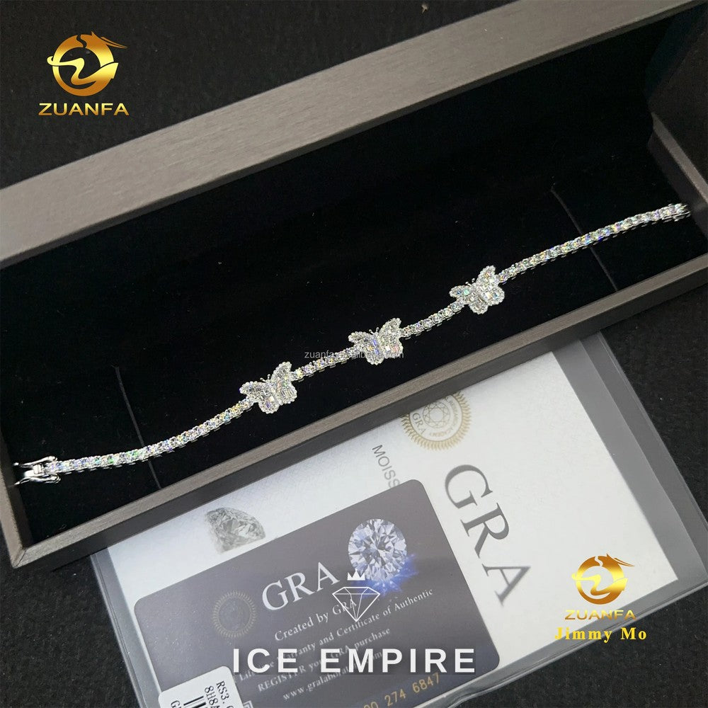 Iced Out 925 Silver Moissanite Tennis Chain