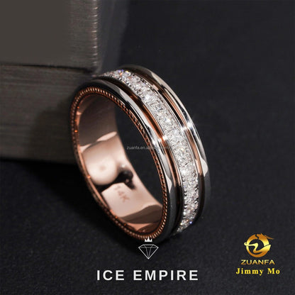 Iced Out Rose Gold Lab Grown Diamond Engagement Ring