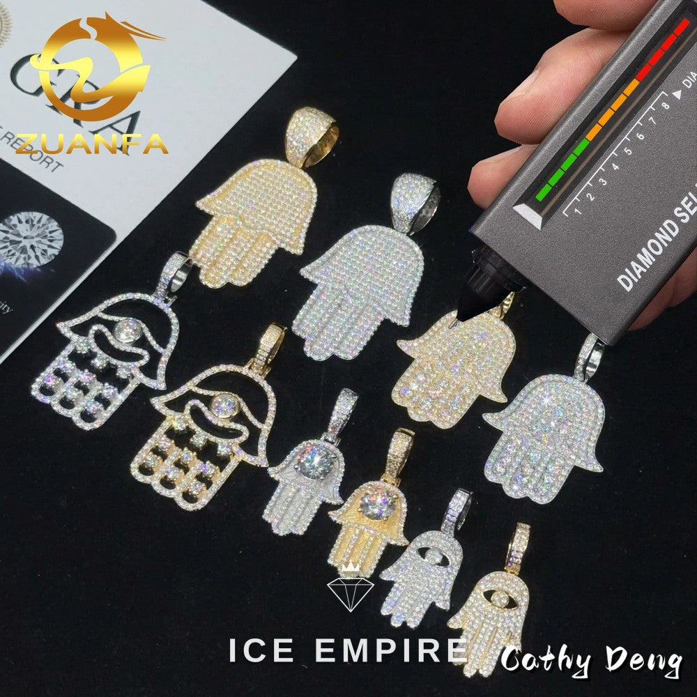 Iced Out Rose Gold Plated Moissanite Pendant