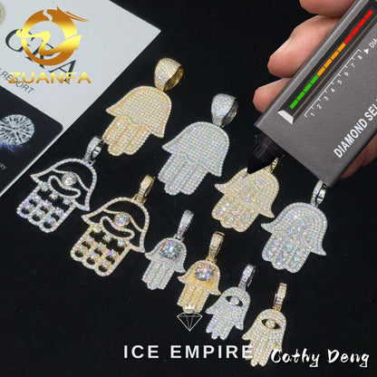 Iced Out Rose Gold Plated Moissanite Pendant