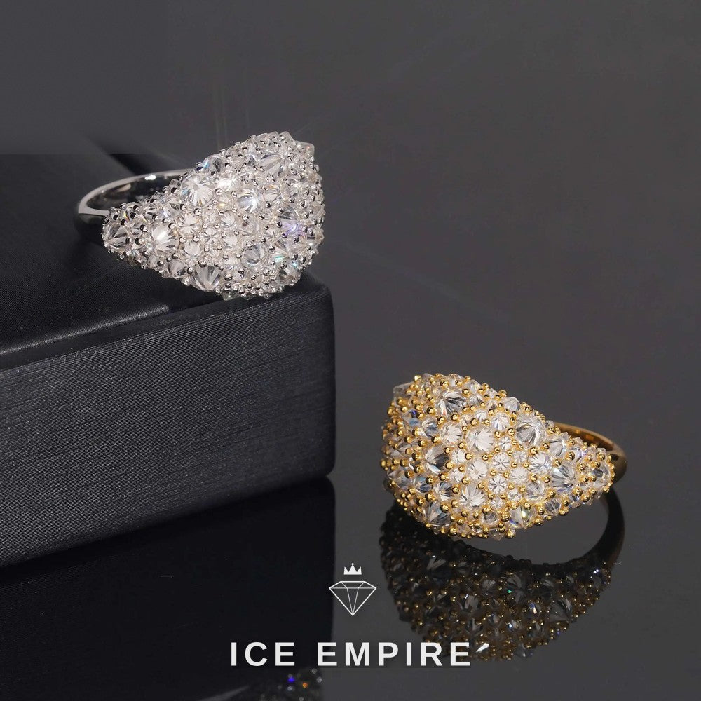 Iced Out 925 Silver Moissanite Ring