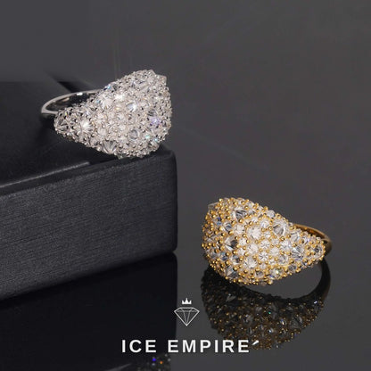 Iced Out 925 Silver Moissanite Ring