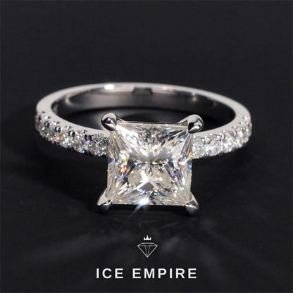 Iced Out 14K Gold Moissanite Wedding Band