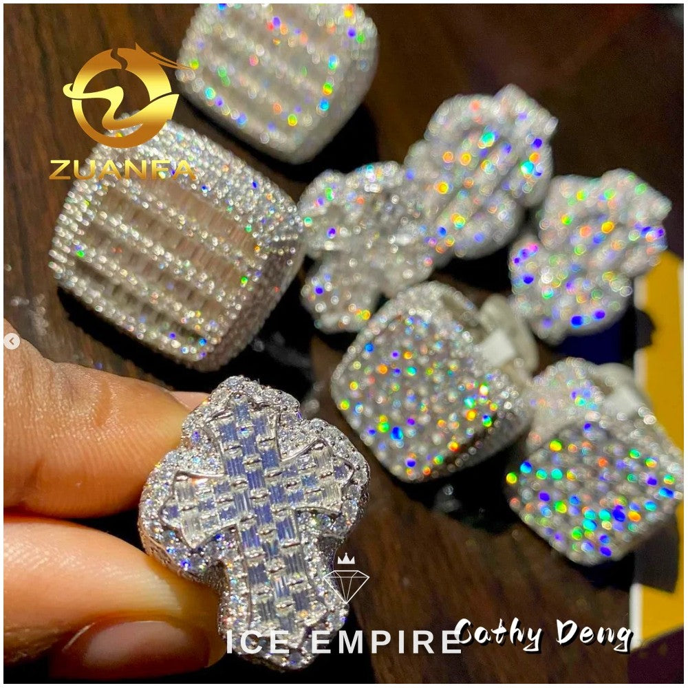 Iced Out 925 Silver Moissanite Ring