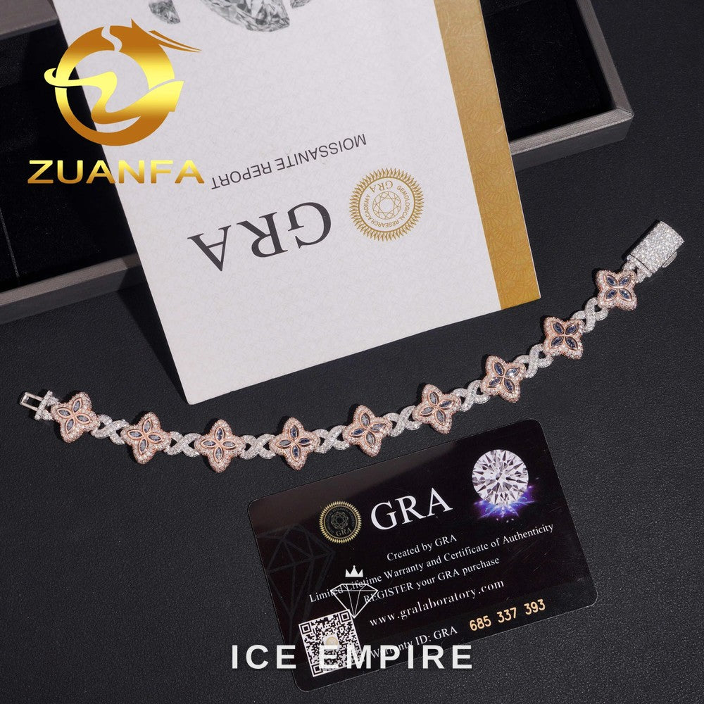 Iced Out 925 Silver Moissanite Bracelet